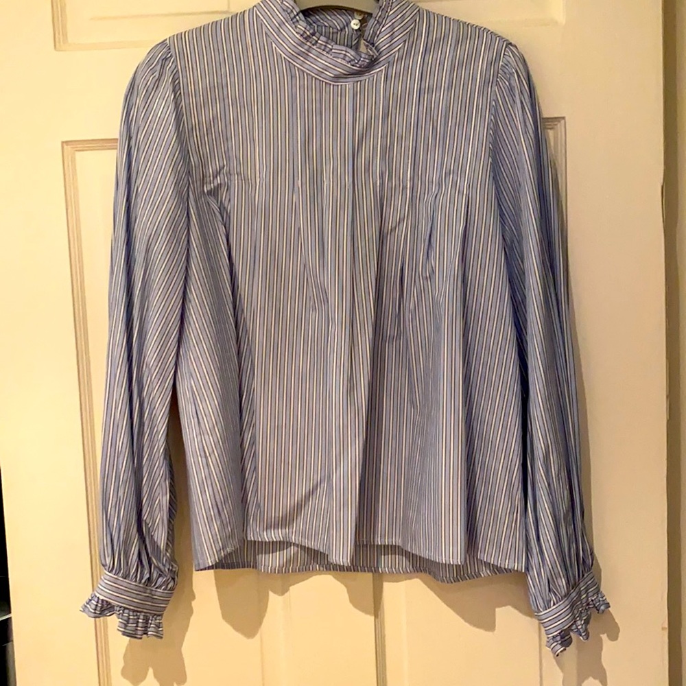 Zara poplin stripe top size S